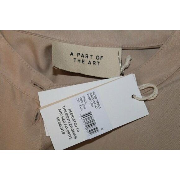 A PART OF THE ART Sz S Small Warm Sand Flow Dress Lyocell Shirtdress NWT - Picture 4 of 10